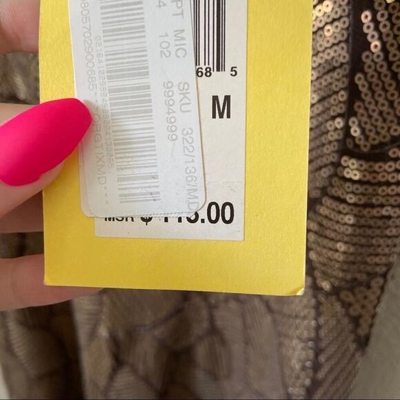 Chelsea & Violet Sequin Mini Dress Brown Medium NWT - Picture 4 of 5